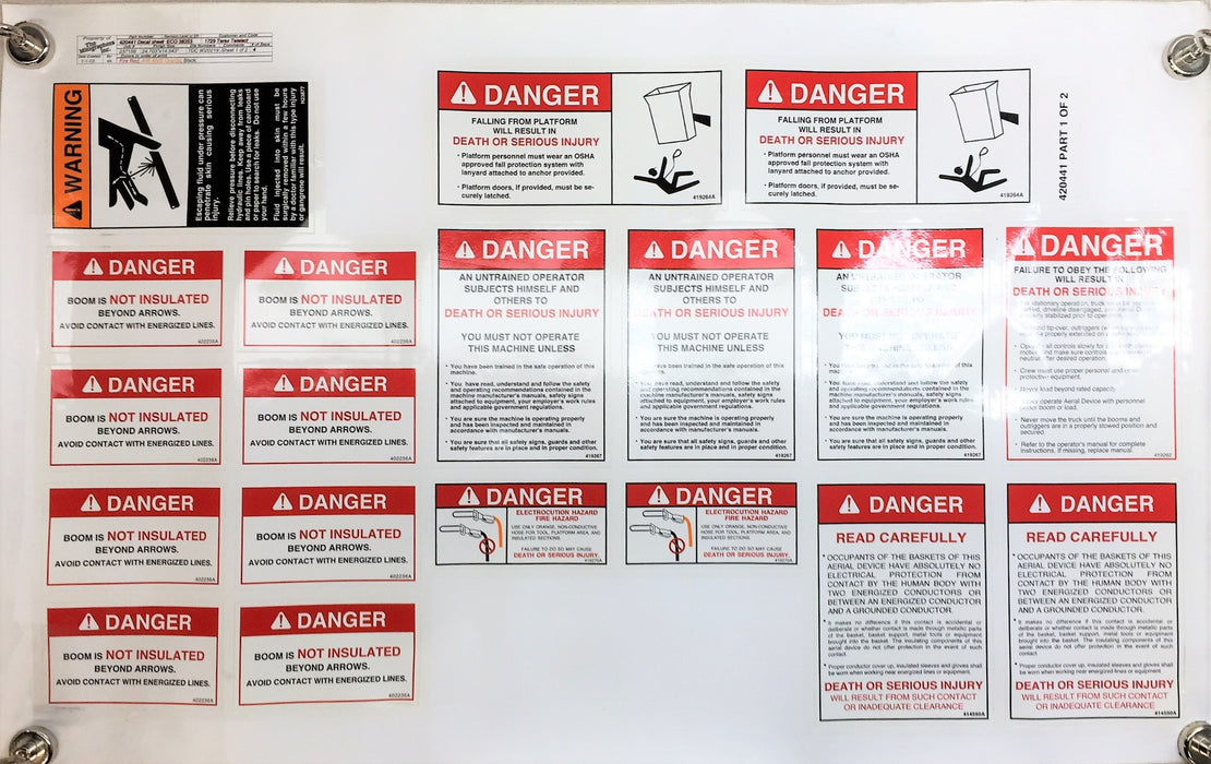 TEREX Safety Stickers Decal Kit 424752 NOS