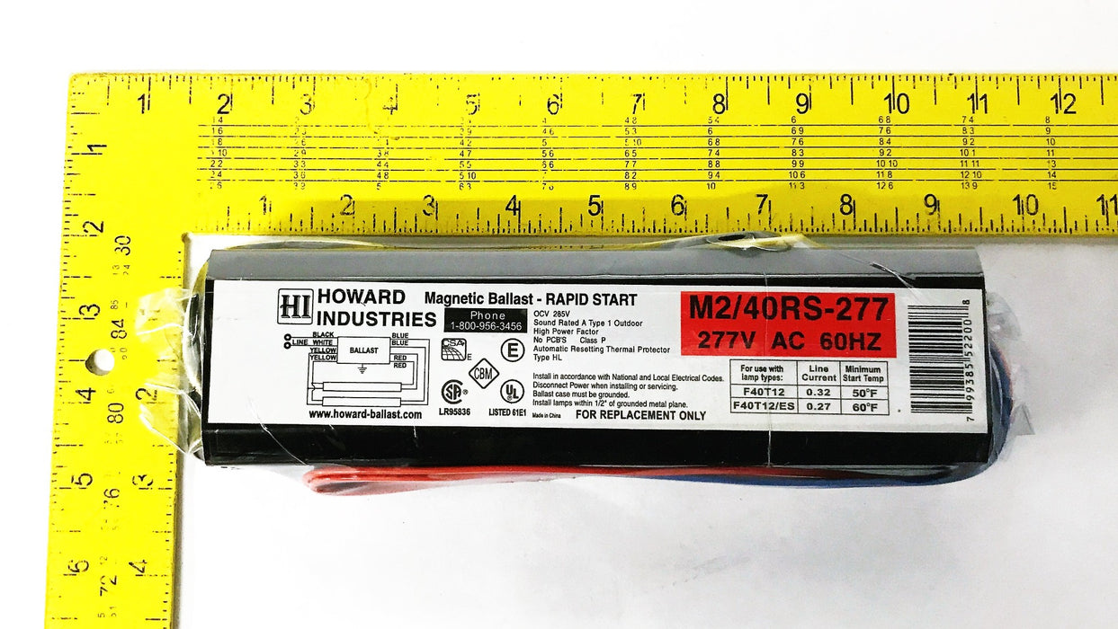 Howard Industries Magnetic Ballast, Box of 10, M2/40RS-277 NOS