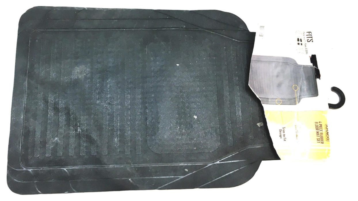 Kraco 4 Piece Black Rubber Floor Mat WM6404 NOS