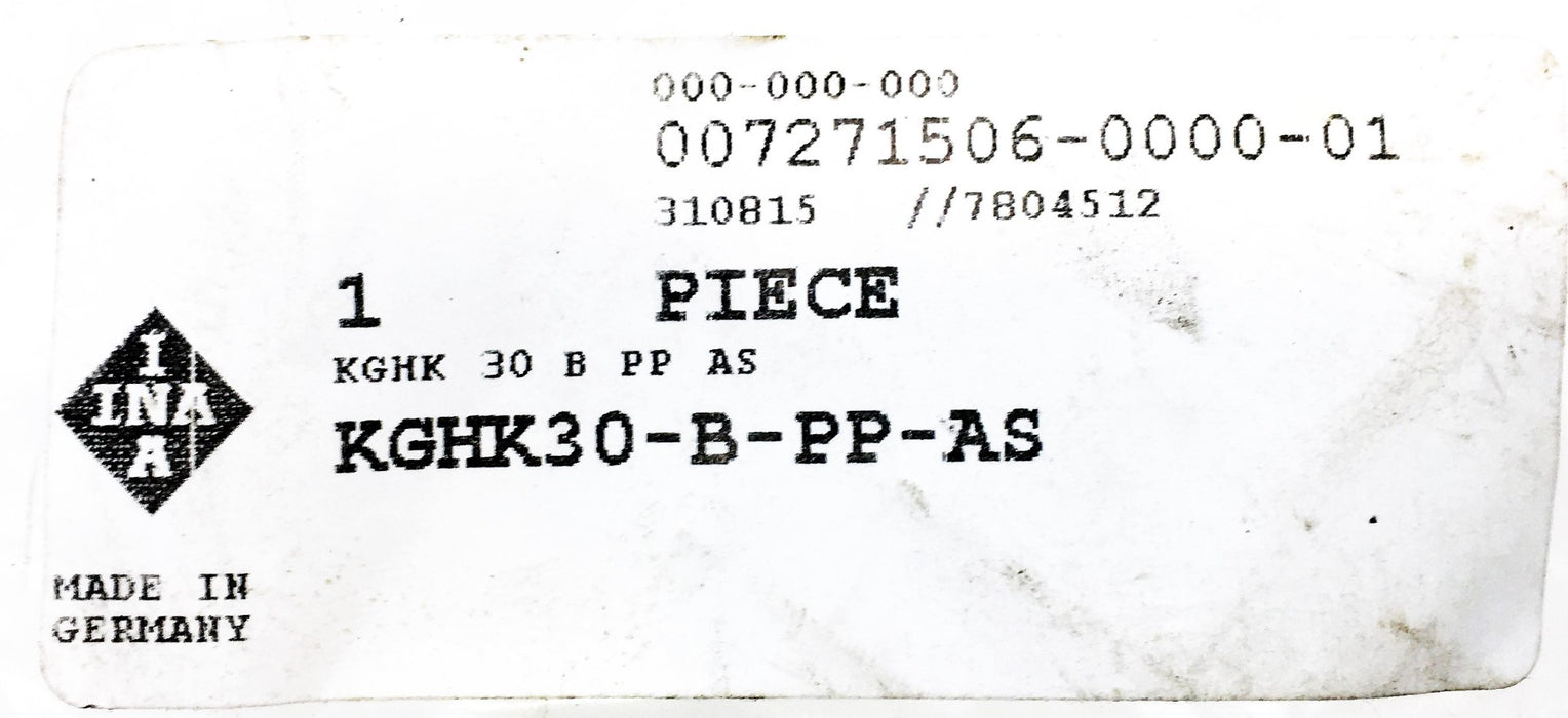 INA Linear Bearing And Housing Unit KGHK30-B-PP-AS NOS