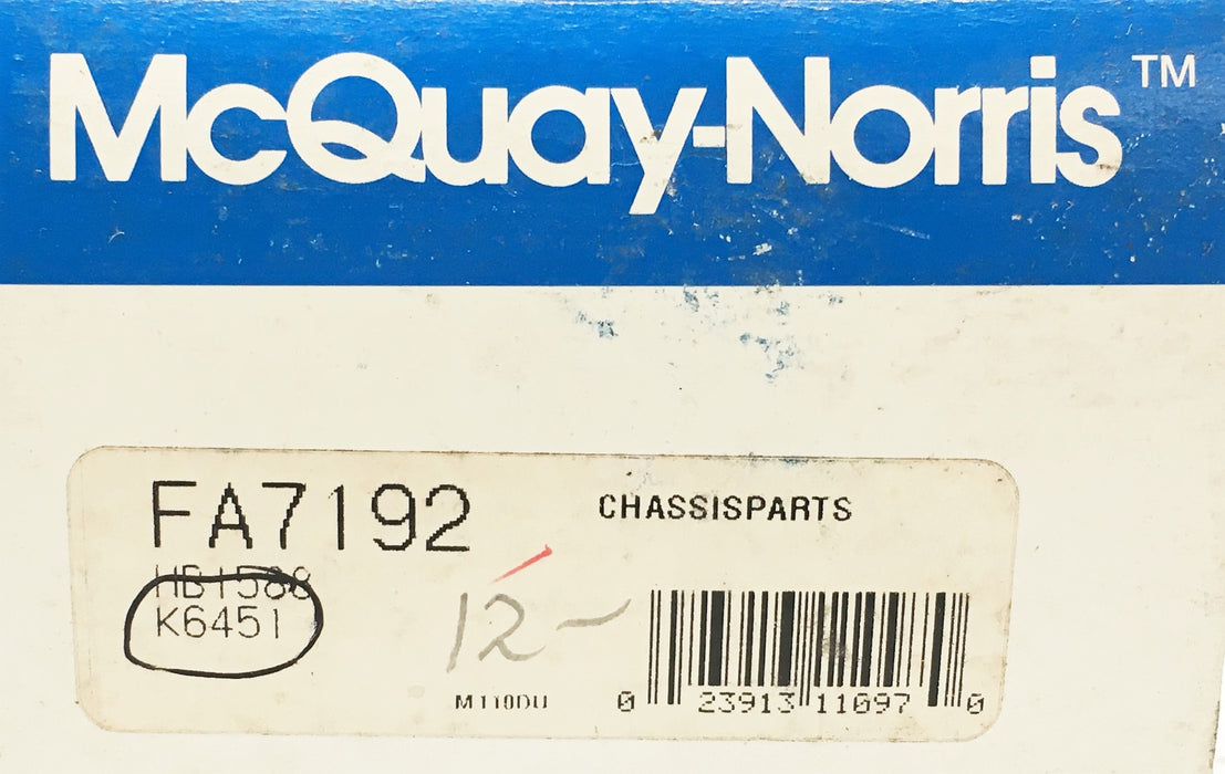 McQuay-Norris Sway Bar Frame Bushing FA7192 NOS
