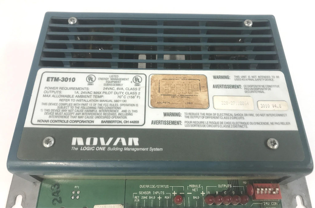 Novar Controls ETM-3010 Thermostat Controller (GRA/V4.8) 732031000 USED