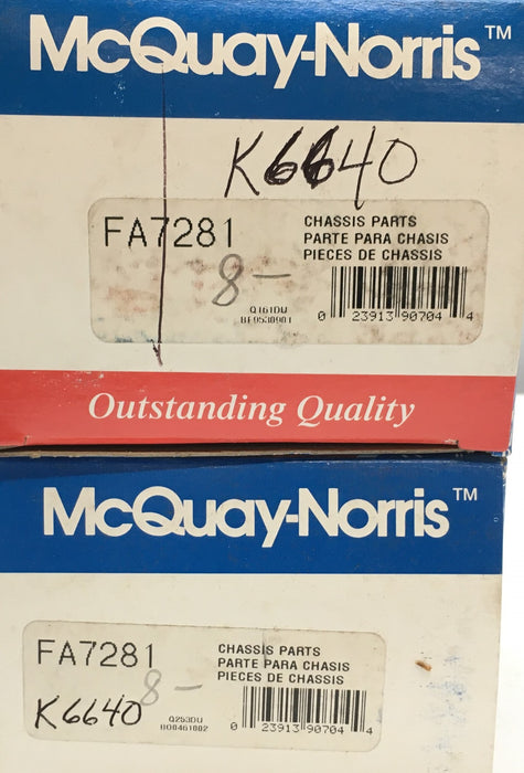 McQuay-Norris Suspension Control Arm Bushing Kit [Lot of 2] FA7281 NOS