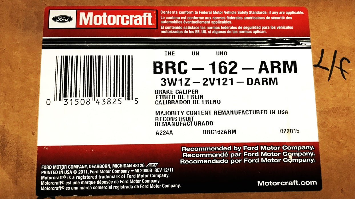 Motorcraft Ford Disc Brake Caliper Arm BRC-162-ARM REMANUFACTURED