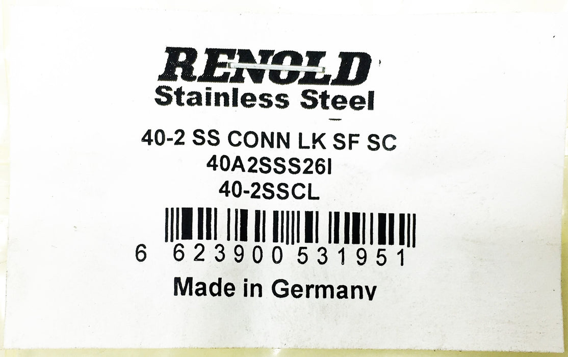 Renold Stainless Steel Connecting Link SF SC 40-2SS [Lot of 2] NOS