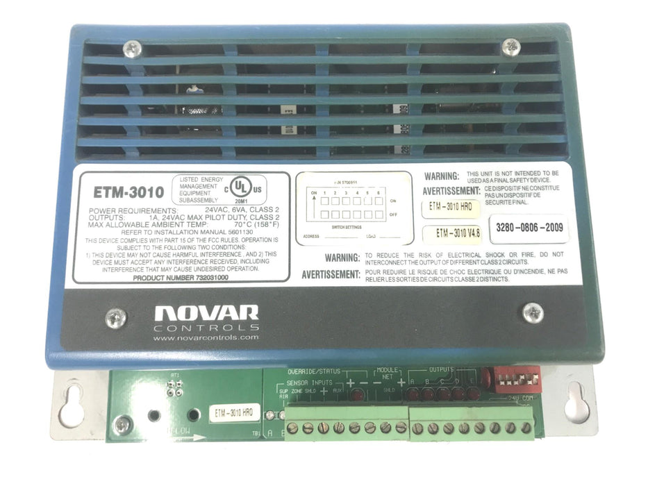 Novar Controls ETM-3010 Thermostat Controller (HRO/V4.8) 732031000 USED