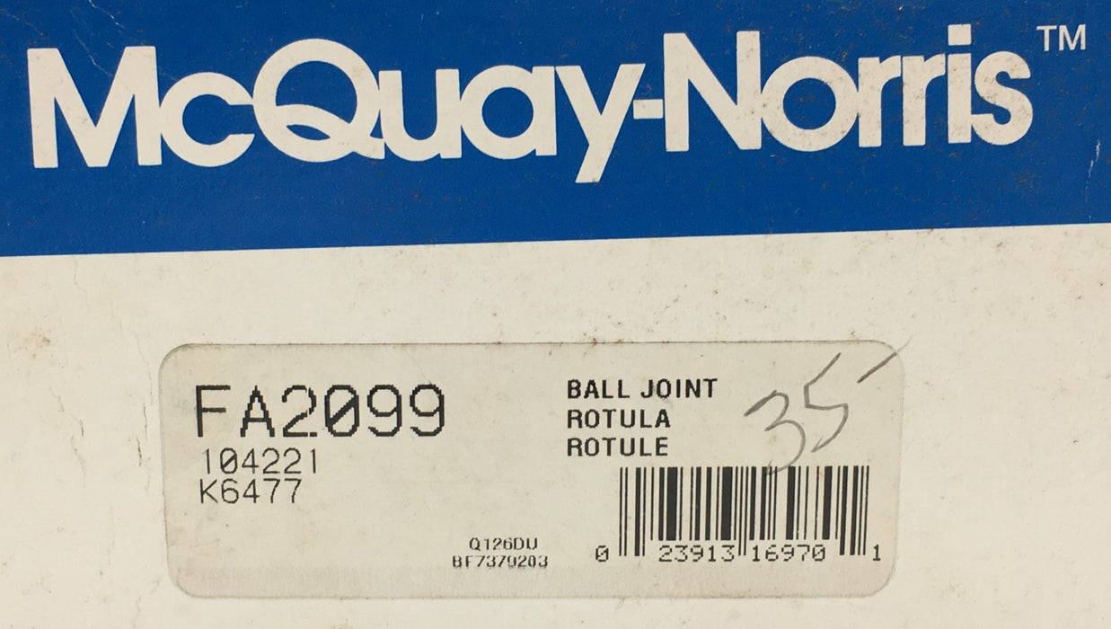 McQuay-Norris Suspension Ball Joint FA2099 NOS
