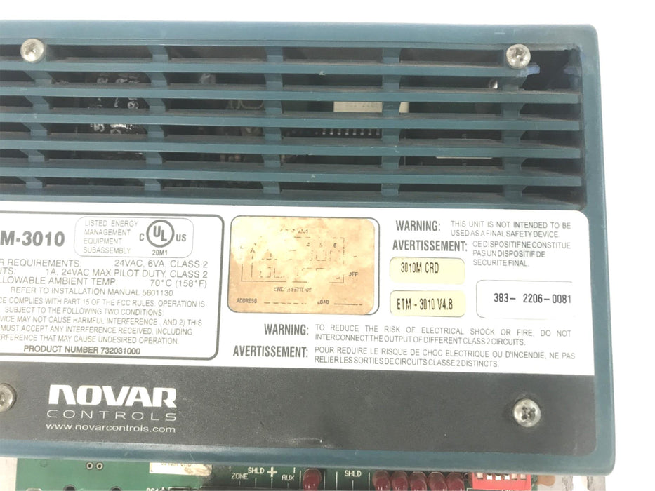 Novar Controls ETM-3010 Thermostat Controller (3010M CRD/V4.8) 732031000 USED