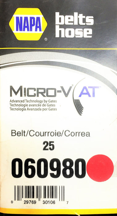 NAPA Micro-V AT Belt 060980 (25060980) NOS