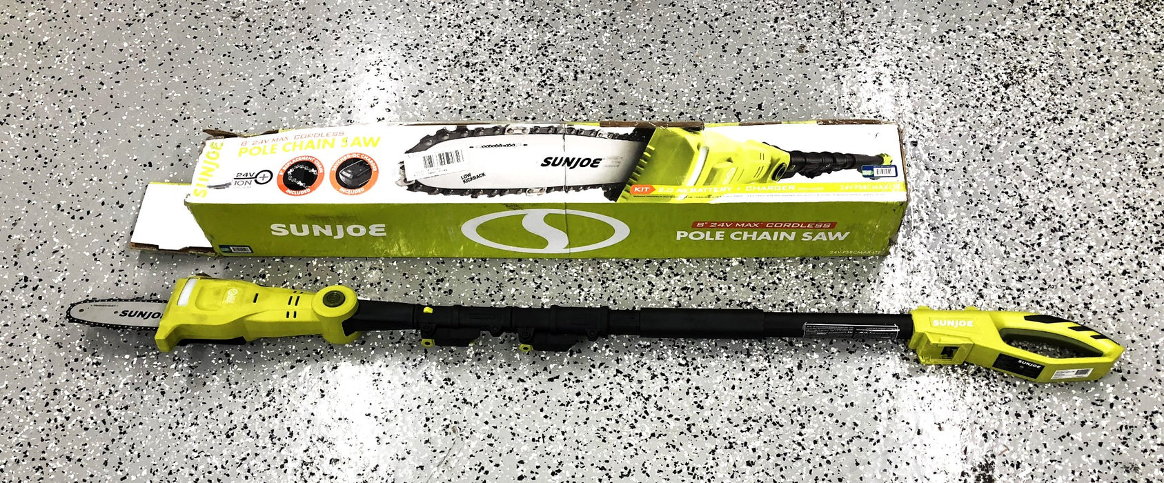 SunJoe 8 Inch 24V Max Cordless Pole Chain Saw 24V-PS8CMAX-LTE USED