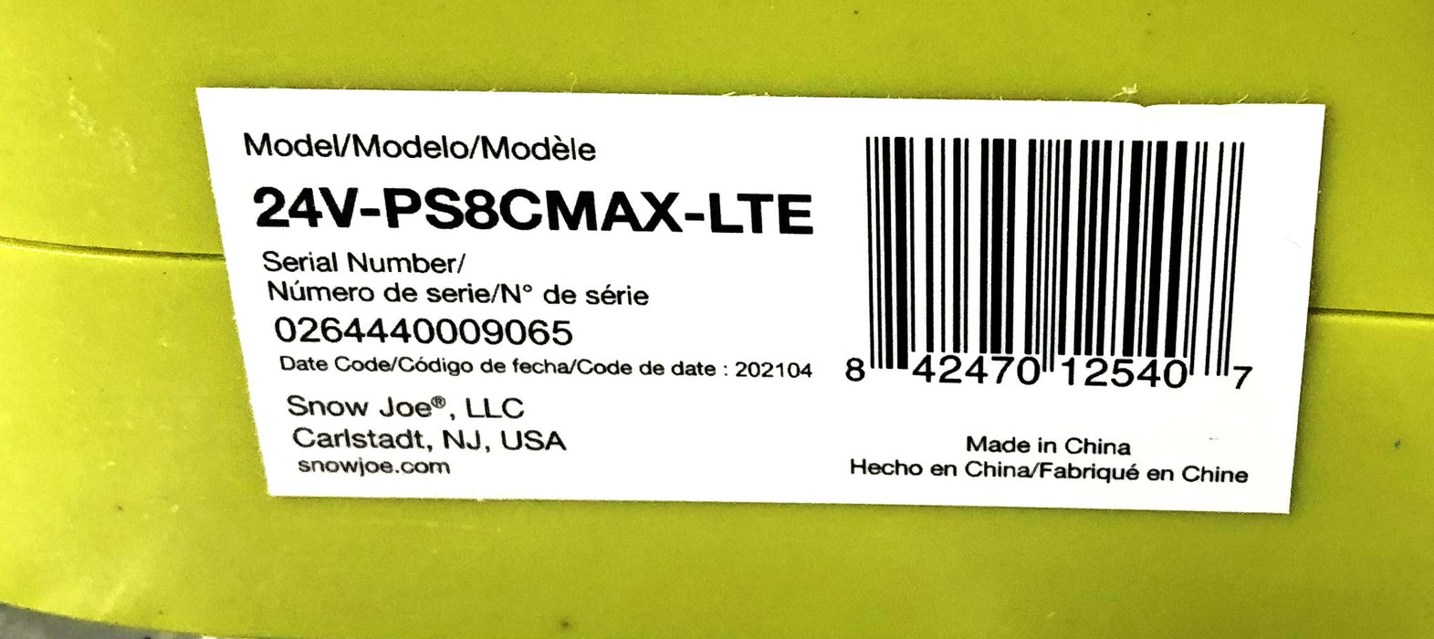 SunJoe 8 Inch 24V Max Cordless Pole Chain Saw 24V-PS8CMAX-LTE USED