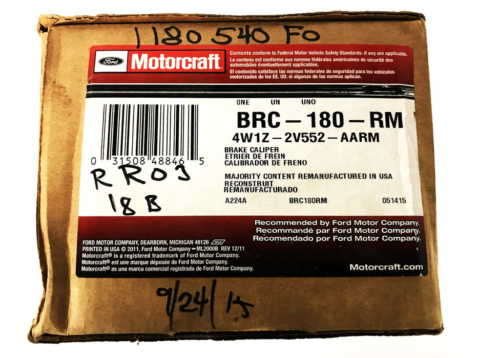 Motorcraft Brake Caliper BRC-180-RM REMANUFACURED