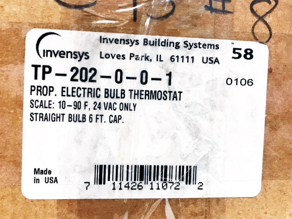 Barber Coleman Electronic Bulb Thermostat TP-202-0-0-1 NOS