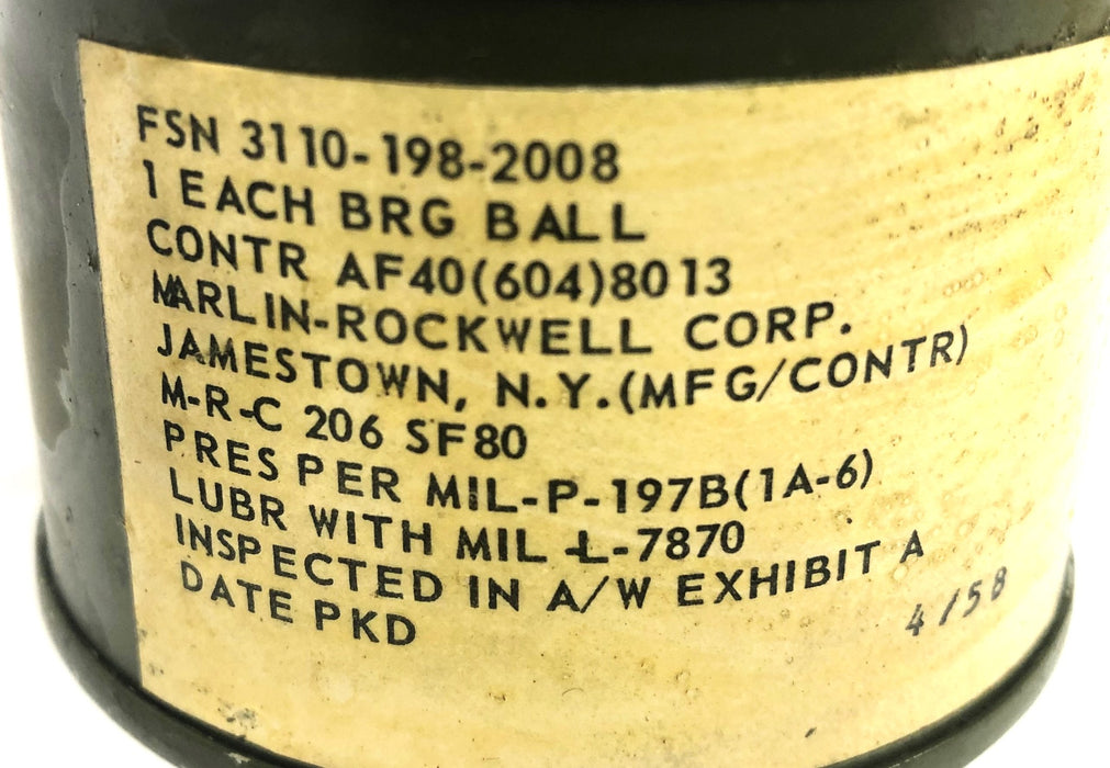 MRC Single Row Ball Bearing 206SF80 NOS