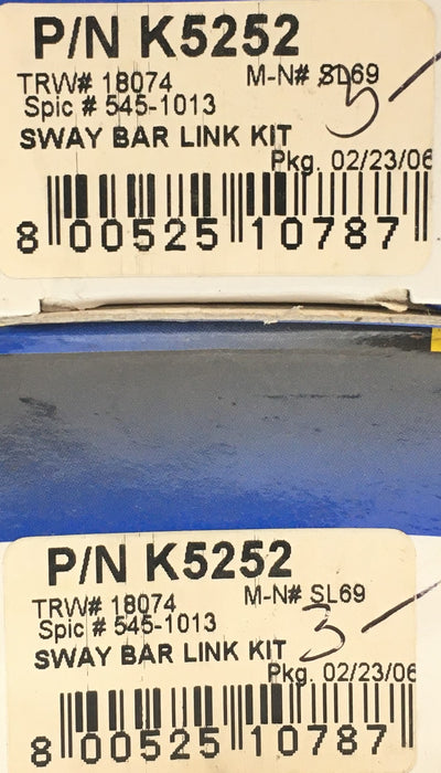 Pronto Suspension Stabilizer Bar Link Kit [Lot of 2] K5252 NOS