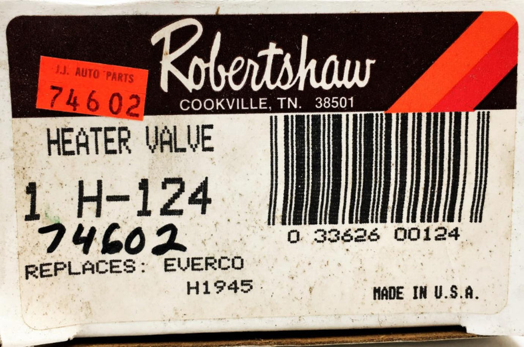 RobertShaw Heater Control Valve H-124 NOS