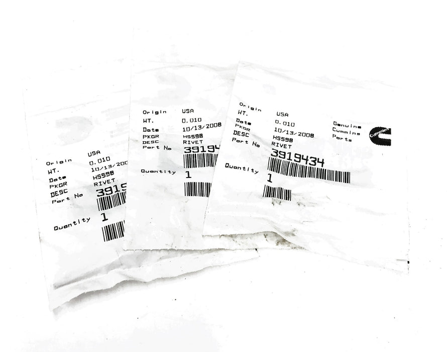 Cummins OEM Rivet 3919434 [Lot of 3] NOS