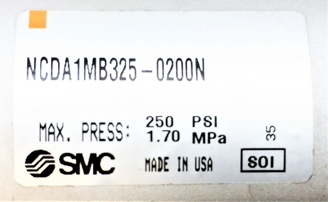 SMC Tie-Rod Cylinder Actuator NCDA1MB325-0200N NOS