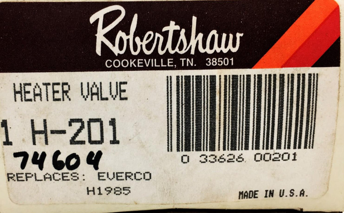 RobertShaw Heater Control Valve H-201 NOS