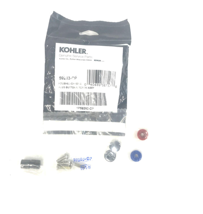 Kohler Polished Chrome Plug Button & Screw Assy 59283-CP NOS