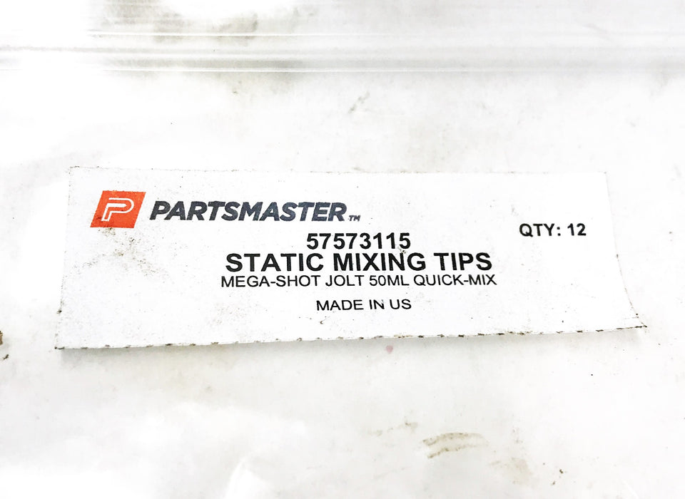 Partsmaster 50mL Quick Mix Static Mixing Tip 57573115 [Lot of 15] NOS