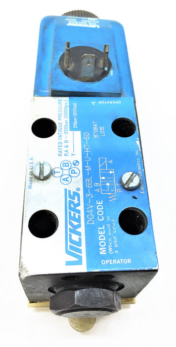 EATON VICKERS Directional Control Valve DG4V-3-6BL-M-U-H7-60 USED