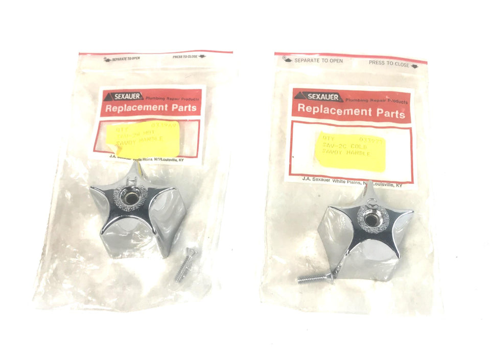 Sexauer/Savoy Handle Set Hot/Cold 033969/033977 (Sav-2H/SAV-2C) [Lot of 2] NOS