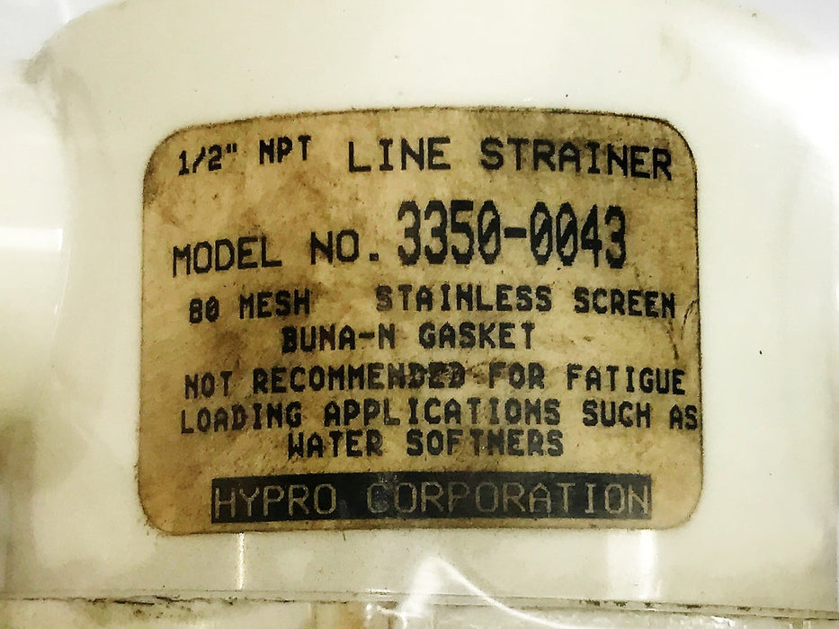 Hypro Corporation 1/2" Line Strainer 3350-0043 NOS