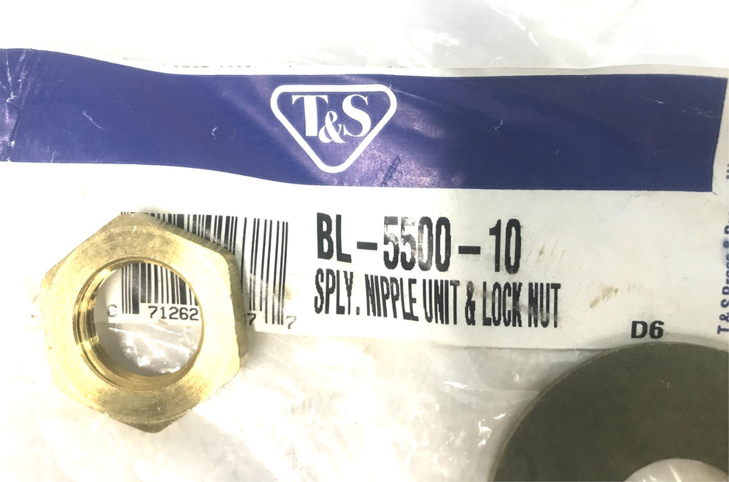 T&S Supply Nipple Unit & Lock Nut BL-5500-10 [Lot of 2] NOS