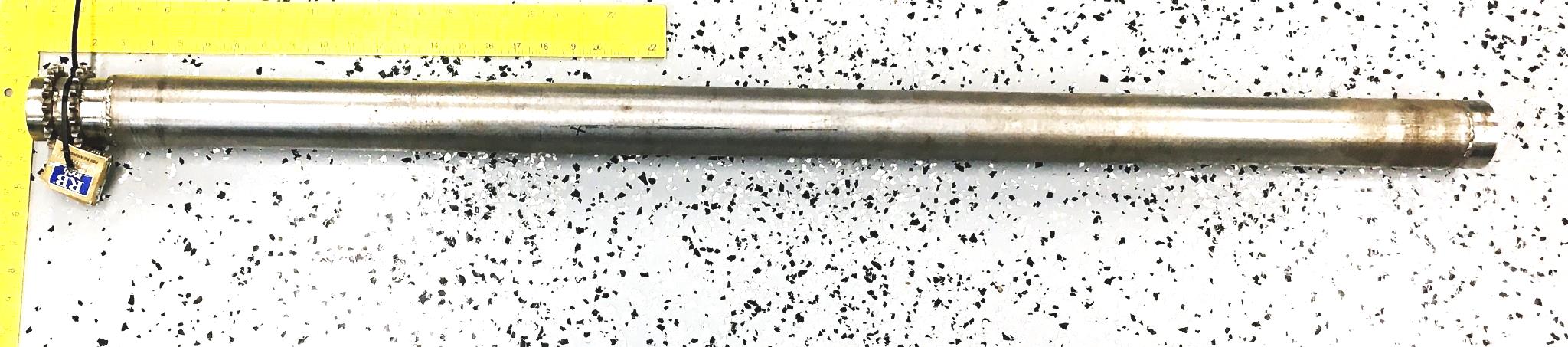 Unbranded 51-1/4 IN OAL Dual Sprocket Conveyor Drive Roller 2-1/2 IN OD NOS