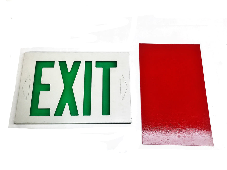 Lithonia Lighting Exit Sign Metal Face Plate W/Red and Green Screens XCK-FSW NOS