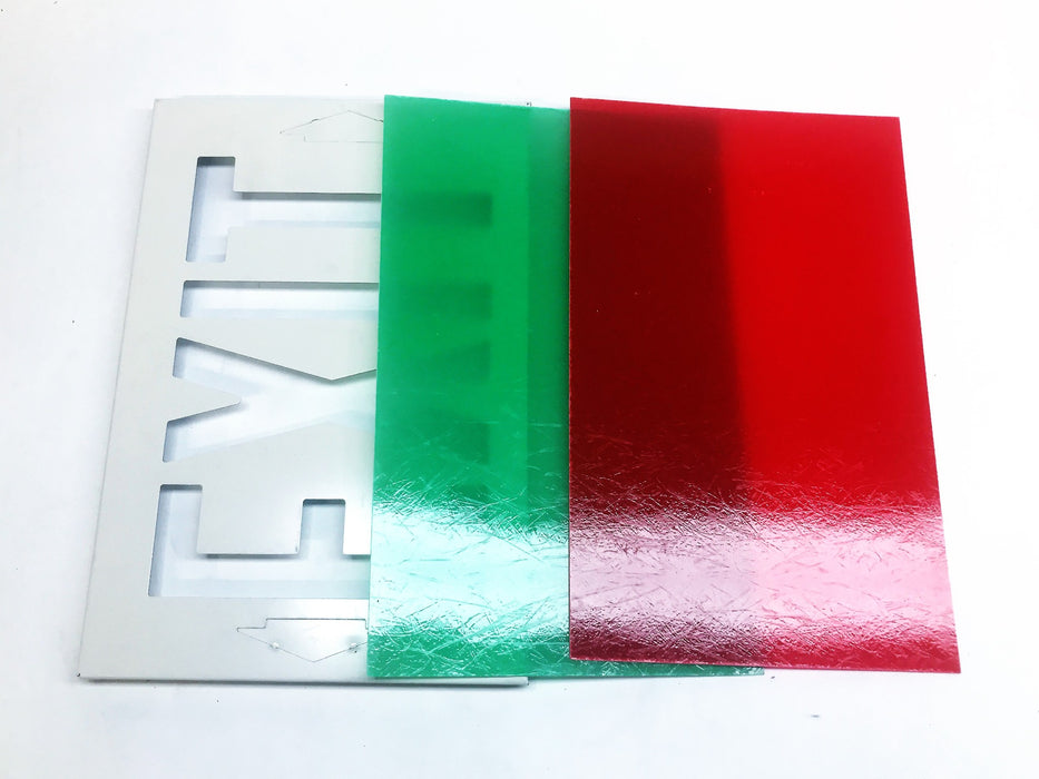 Lithonia Lighting Exit Sign Metal Face Plate W/Red and Green Screens XCK-FSW NOS