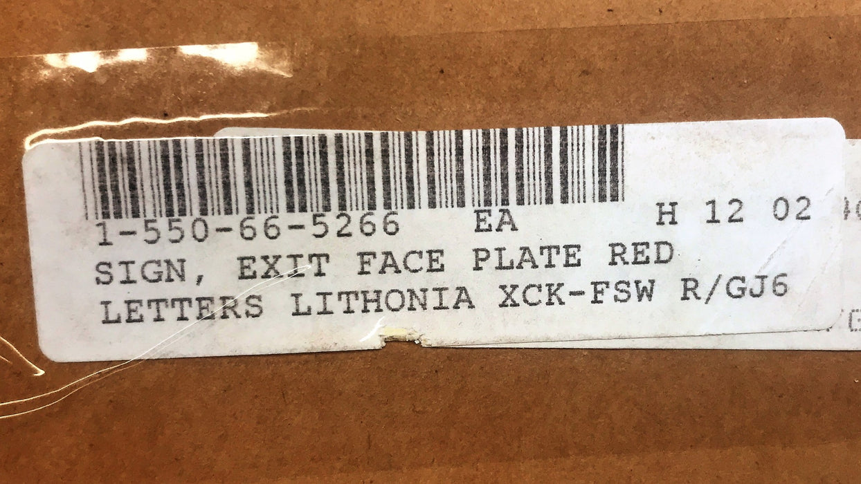 Lithonia Lighting Exit Sign Metal Face Plate W/Red and Green Screens XCK-FSW NOS