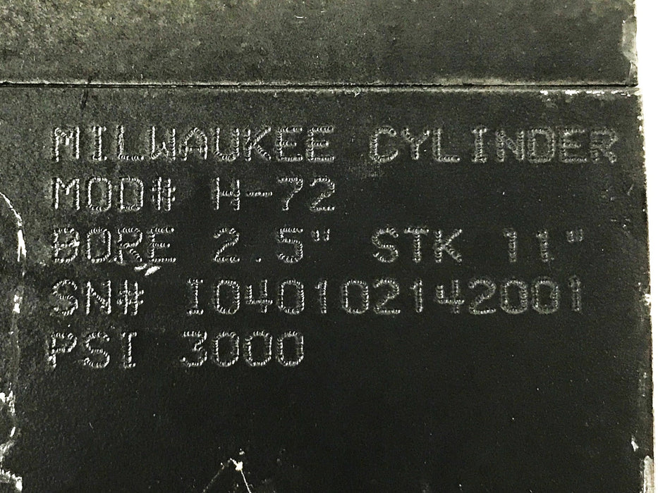 Milwaukee Cylinder Hydraulic Tie Rod Cylinder H72 REMANUFACTURED