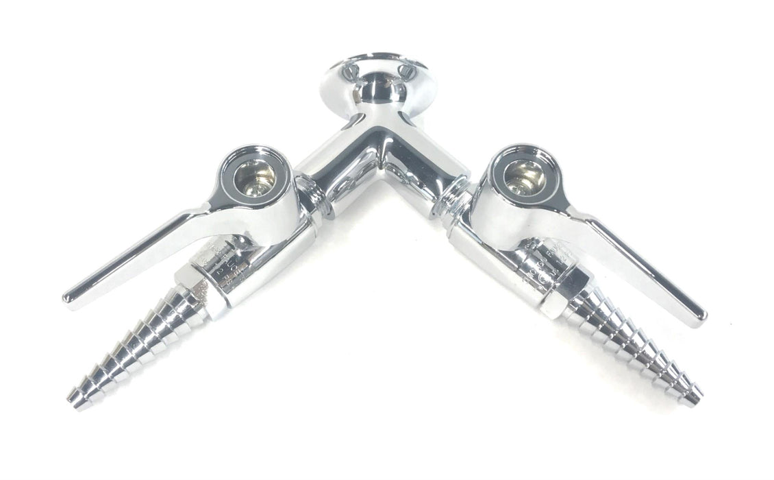 Chicago Faucets Chrome Wall Flange Fitting Dual Valve 987-909AGVCP NOS