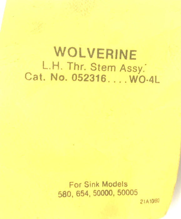 Sexauer/Wolverine L.H. Thr. Stem Assy 052316 (WO-4L) [Lot of 2] NOS