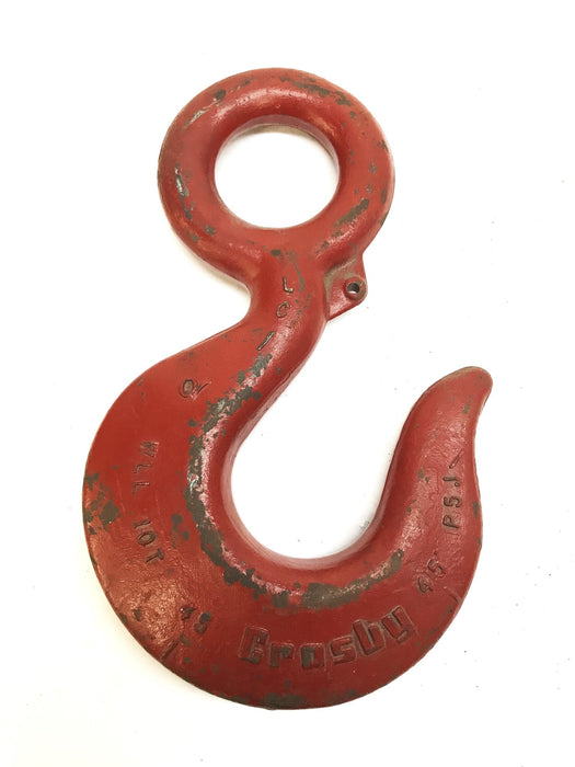 Crosby 10-Ton 45-Degree Lifting Eye Hook without Latch WLL-10T-45 USED