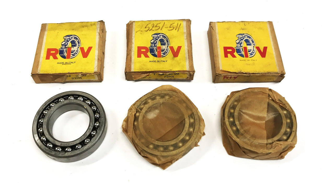 RIV Self-Aligning Ball Bearing 7AJ = 1210 [Lot of 3] NOS
