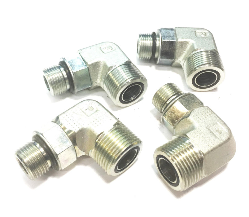 Parker 1 3/16" ORFS X 7/8" 90 Degree Elbow Fitting [Lot of 4] NOS