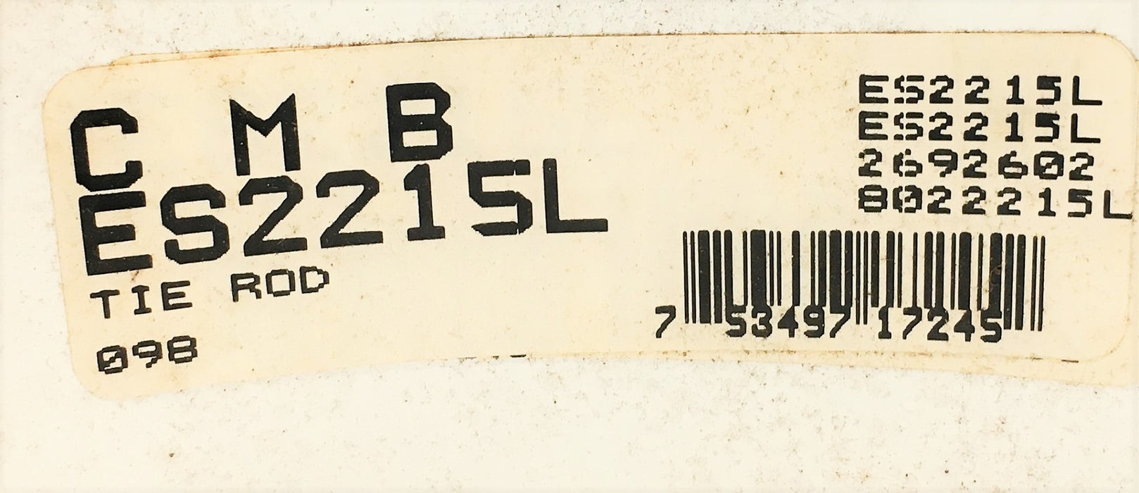 CMB Steering Tie Rod ES2215L NOS