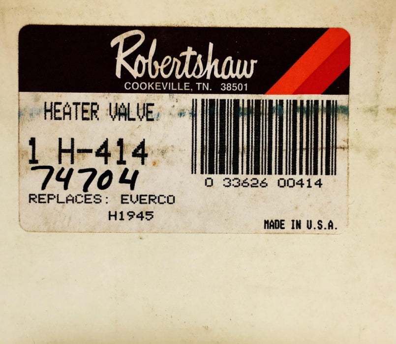 RobertShaw Heater Control Valve H-414 NOS