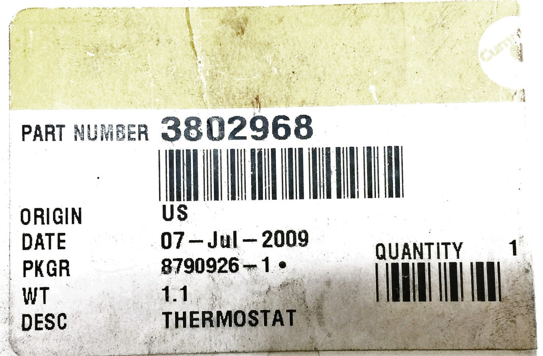 Cummins Thermostat 3802968 OEM NOS