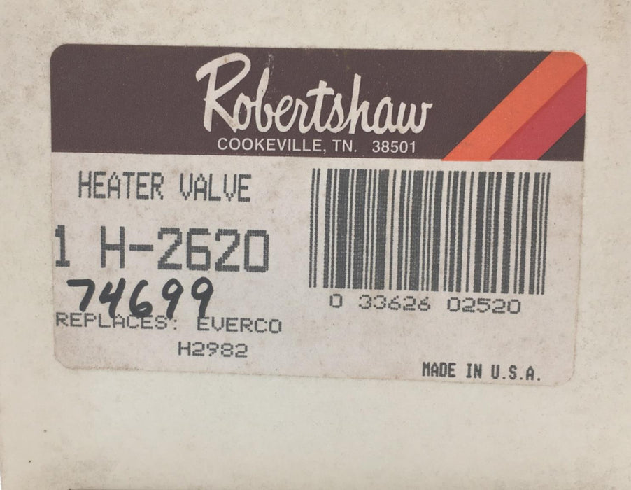 RobertShaw Heater Control Valve H-2620 NOS