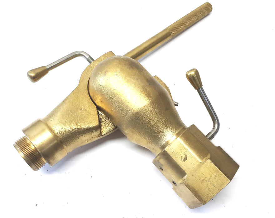 Unbranded Brass 2-1/4" x 1-1/2" Hose Valve Assembly NOS