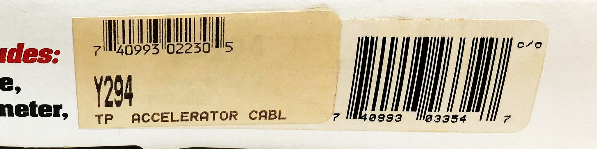 ATP Professional Auto Parts Accelerator Cable Y-294 NOS