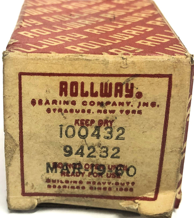 Rollway 100432 Needle Bearing Roller Cage Assembly 94232 NOS