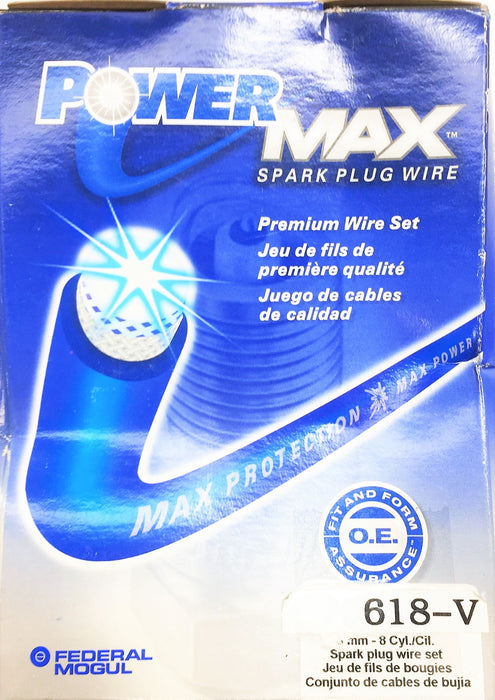 FEDERAL MOGUL/POWER MAX Premium Spark Plug Wire Set 700385 (618-V) NOS