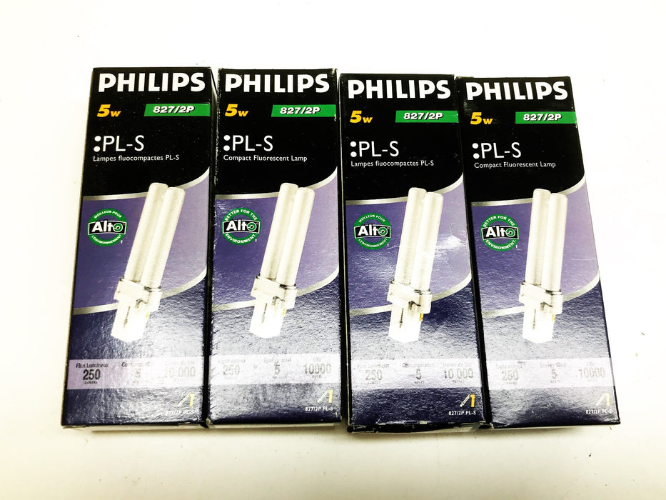 Philips 5watt Compact Fluorescent Lamp 827/2P  [Lot of 4] NOS