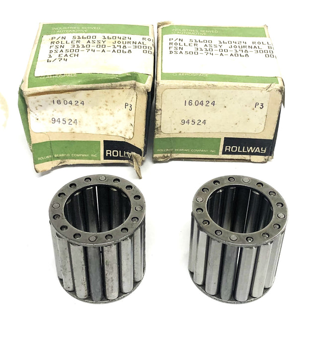 Rollway 160424 Needle Bearing Roller Cage Assembly 94524 [Lot of 2] NOS