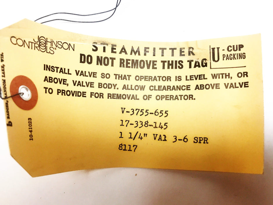 Johnson Controls 1-1/4" Steamfitter Valve Johnson Controls Steamfitter Valve NOS